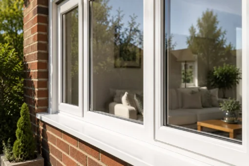 Clean window and frame in daylight